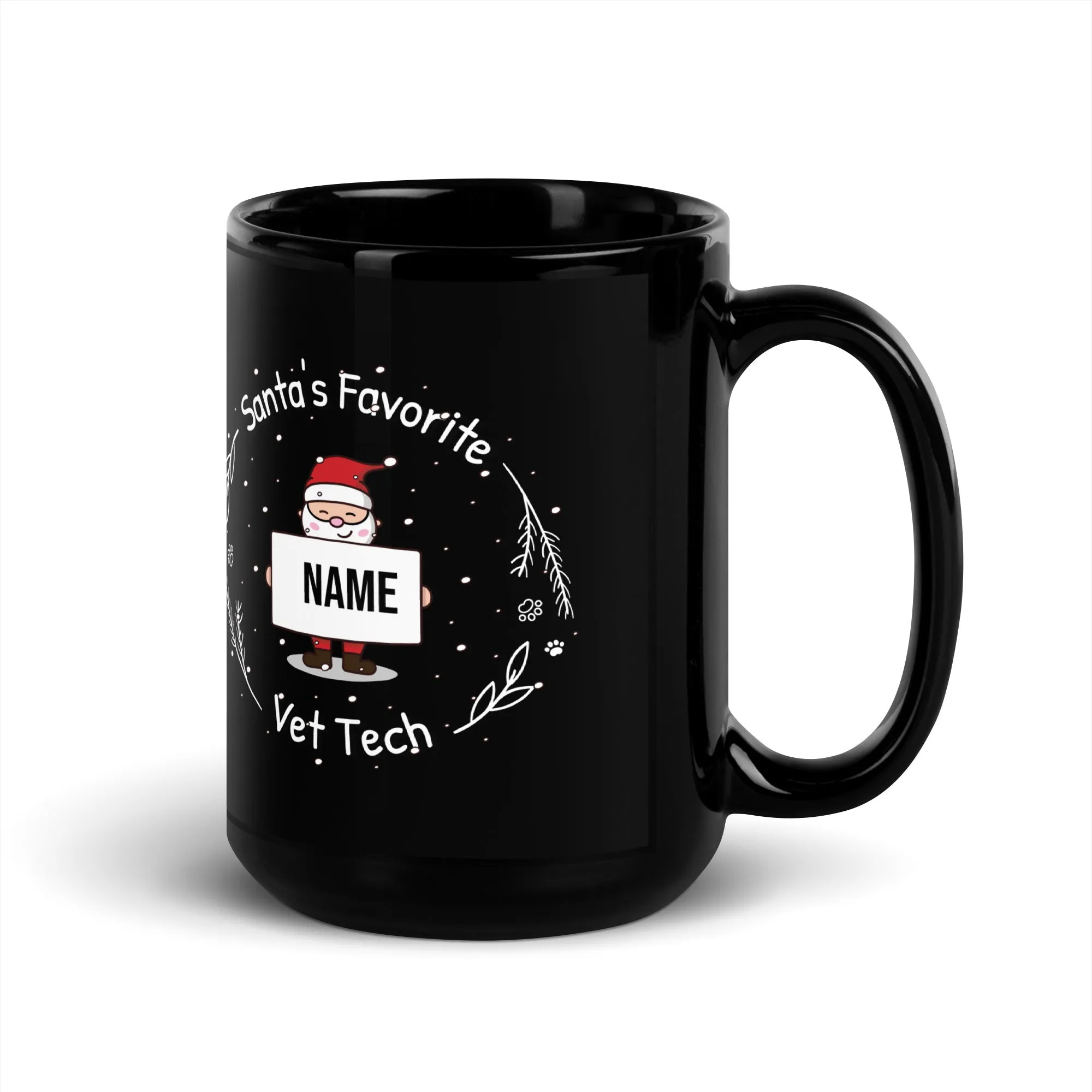 Santa's Favorite Vet Tech Personalized Full Color Mug