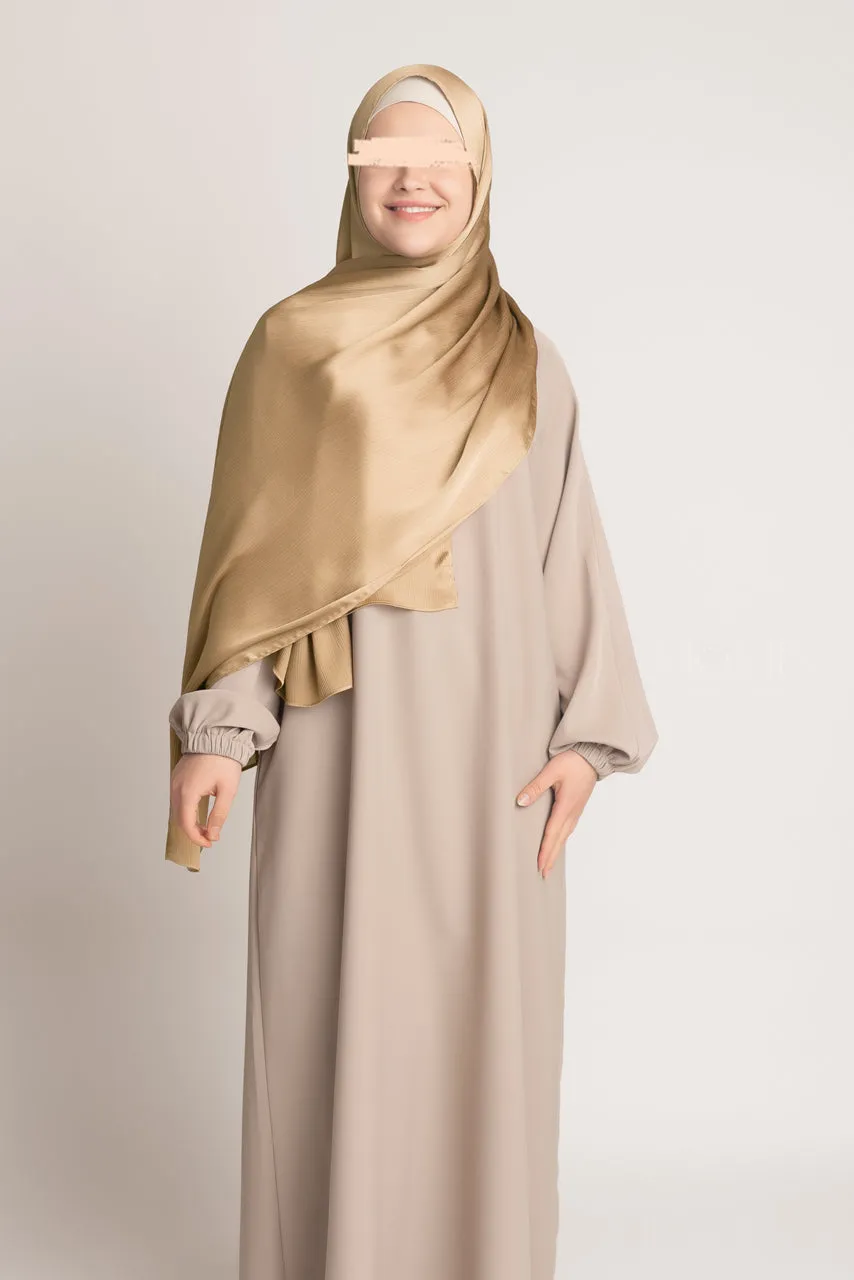 Satin Crinkle Hijab - Old Gold