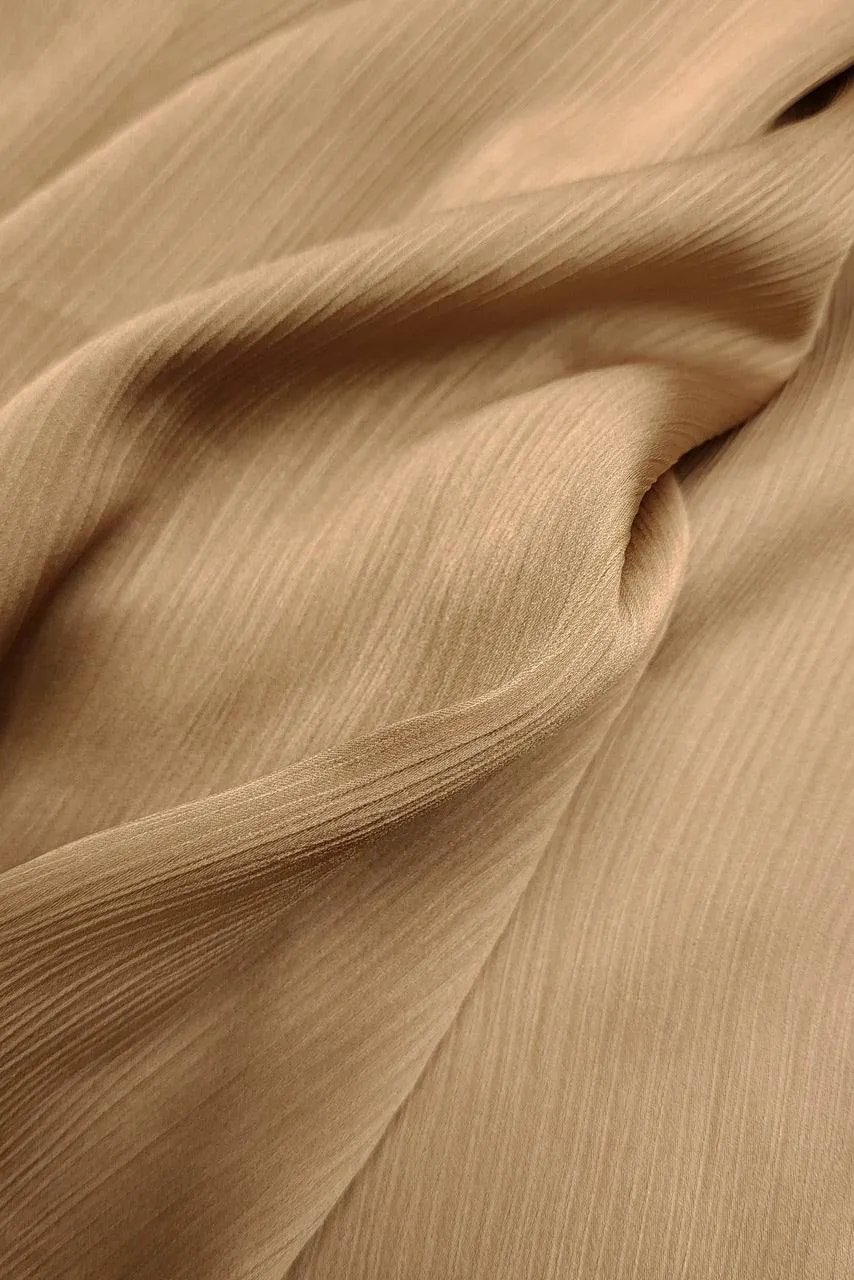 Satin Crinkle Hijab - Old Gold