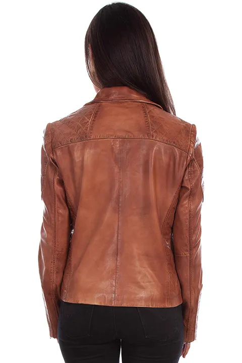 Scully Women's Brown Leather Motorcycle Jacket