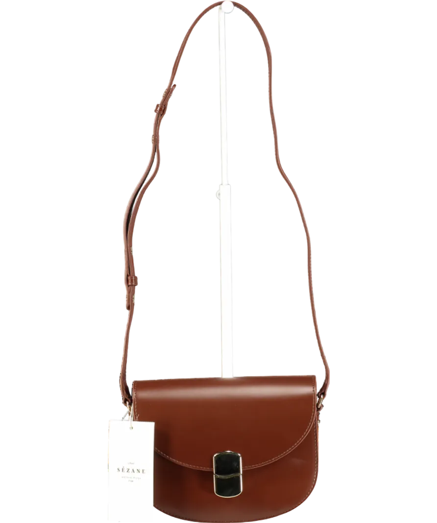 Sezane Brown Tan Claude Leather Bag