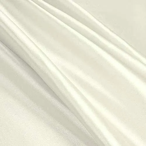 Stretch Imitation Silk Satin Charmeuse - Off-White #16, Satin Fabric By The Yard