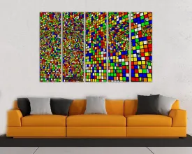 Tetris canvas Abstract wall art Abstraction prints colorful Multicolored decor
