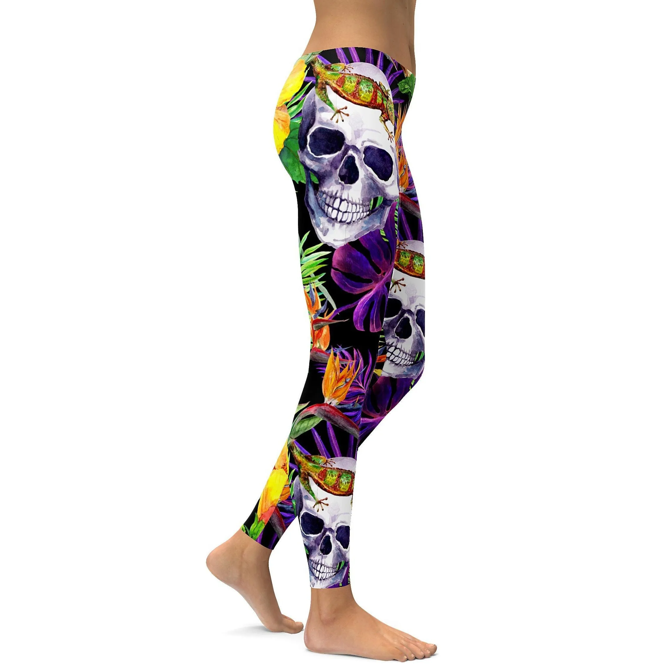 Tropical Skull Leggings