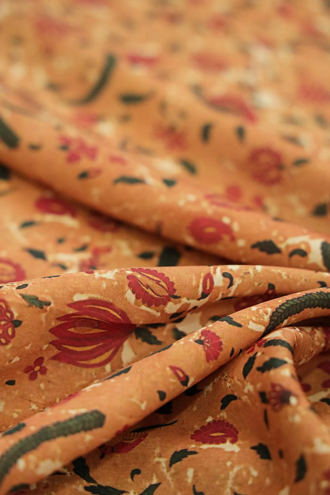 Vibrant Colour Floral Digital Print on Satin Fabric