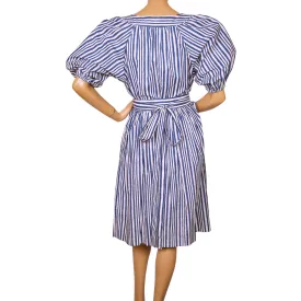 Vintage 1980s Yves St Laurent Striped Blouse Skirt 2 piece Set France Size S 34