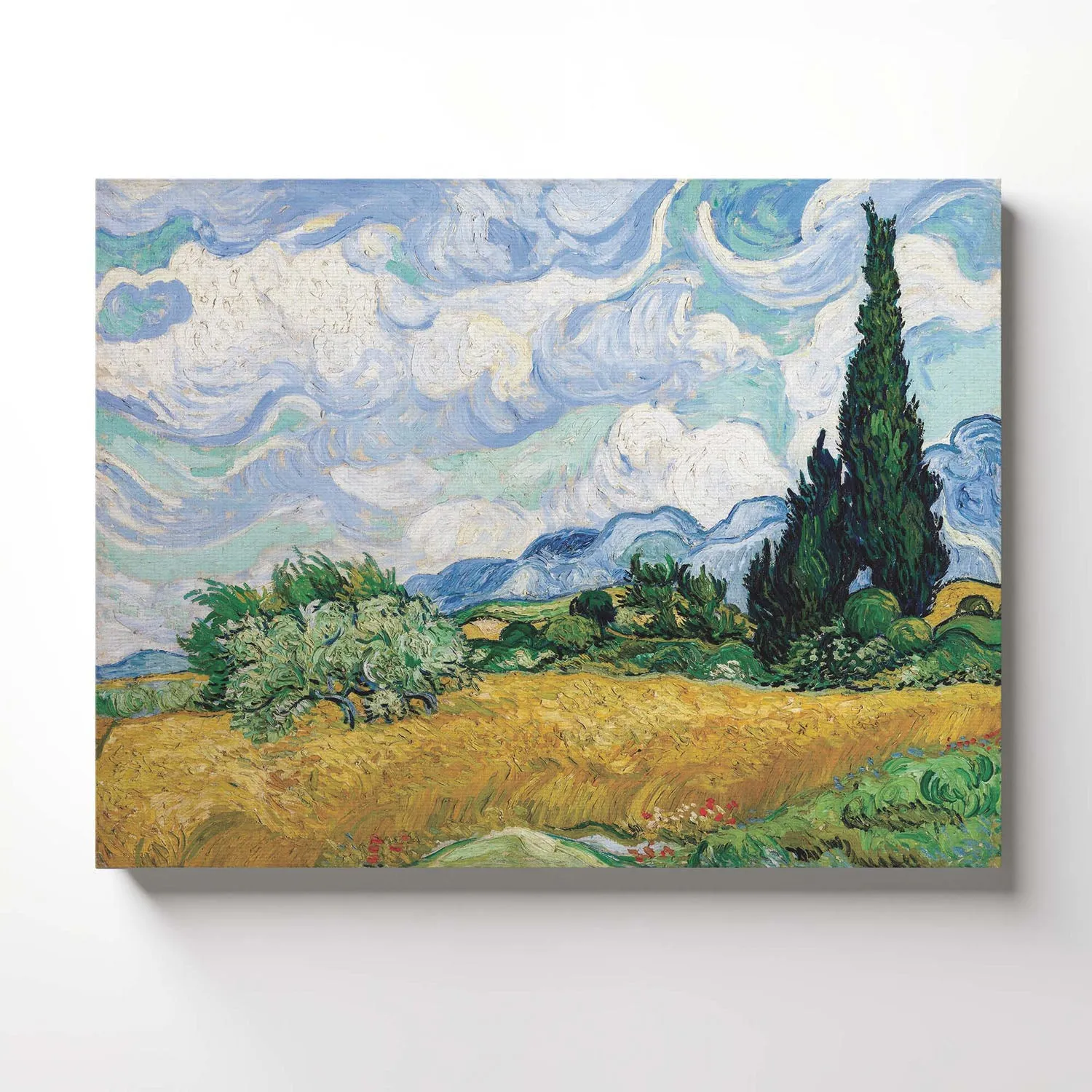Wheat Field with Cypress by Van Gogh, Van Gogh Cypresses, Painting Wall Art, Van Gogh Wall Art, Ready To Hang for Living Room Home Wall Decor, C2448