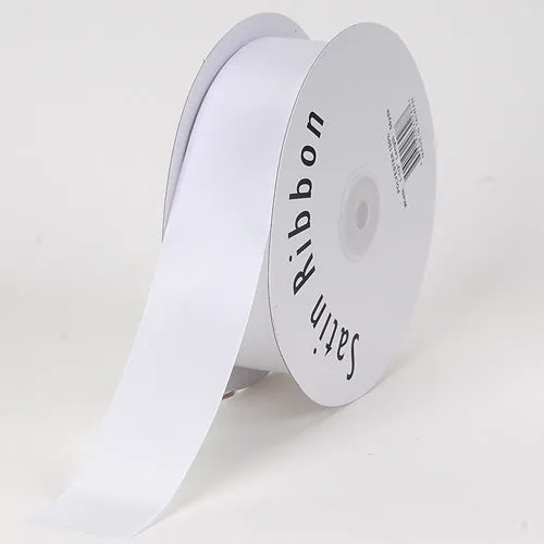 White - Satin Ribbon Single Face - ( W: 1/8 Inch | L: 100 Yards )