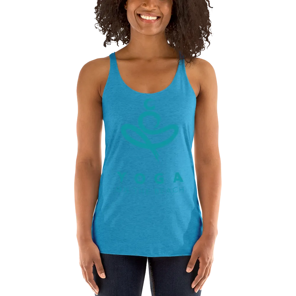 Yoga on the Beach (YOTB) - Women's Racerback Tank (Teal Logo)