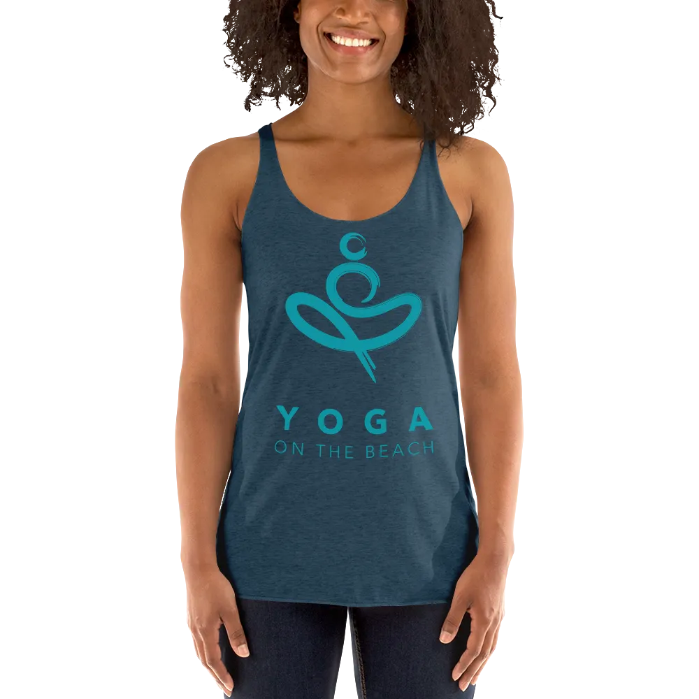 Yoga on the Beach (YOTB) - Women's Racerback Tank (Teal Logo)