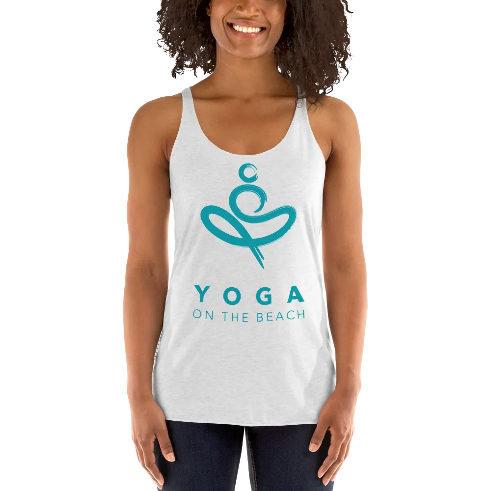 Yoga on the Beach (YOTB) - Women's Racerback Tank (Teal Logo)