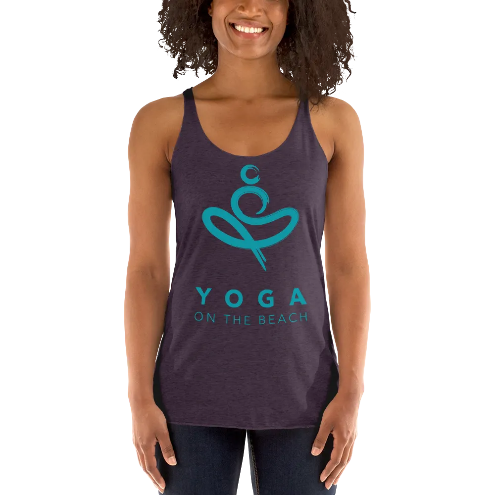 Yoga on the Beach (YOTB) - Women's Racerback Tank (Teal Logo)