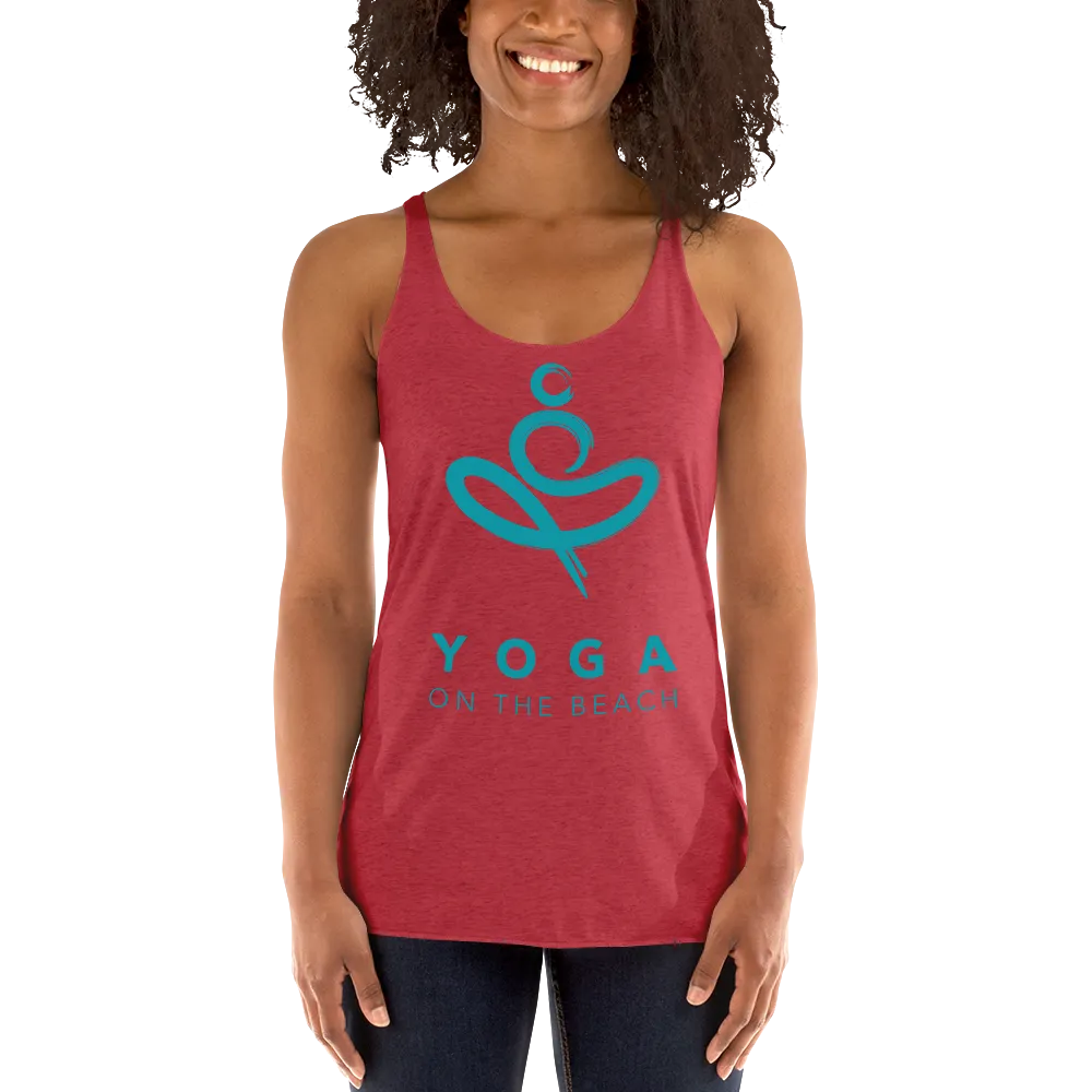 Yoga on the Beach (YOTB) - Women's Racerback Tank (Teal Logo)