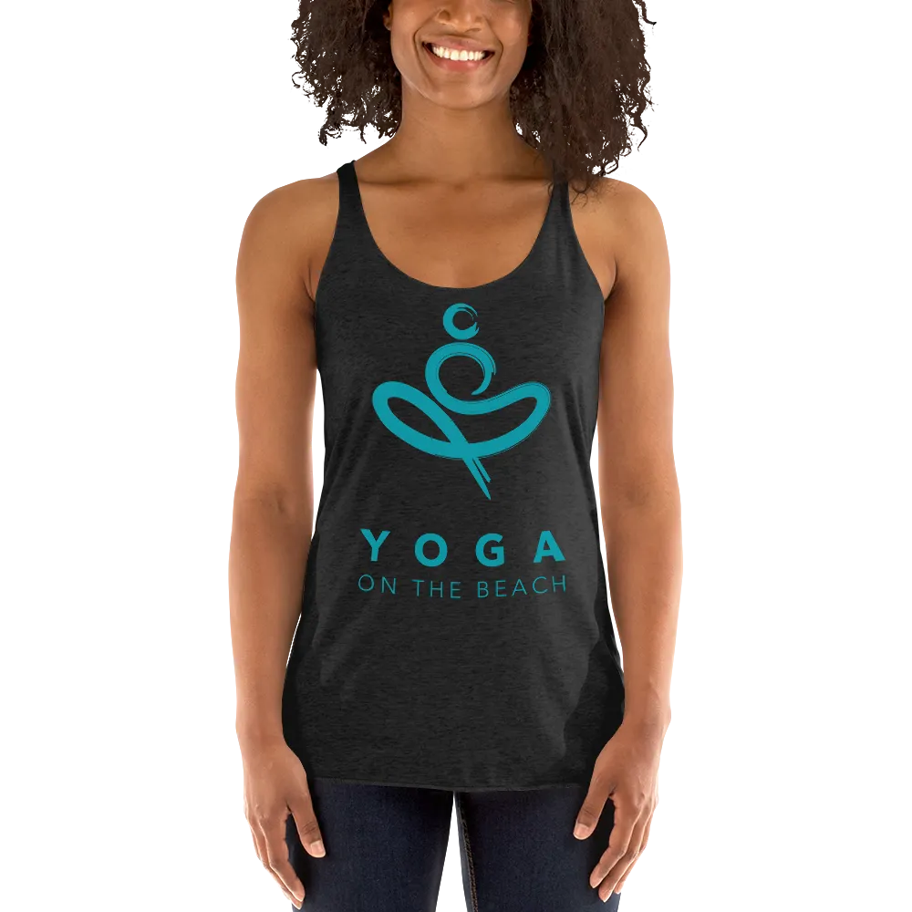 Yoga on the Beach (YOTB) - Women's Racerback Tank (Teal Logo)