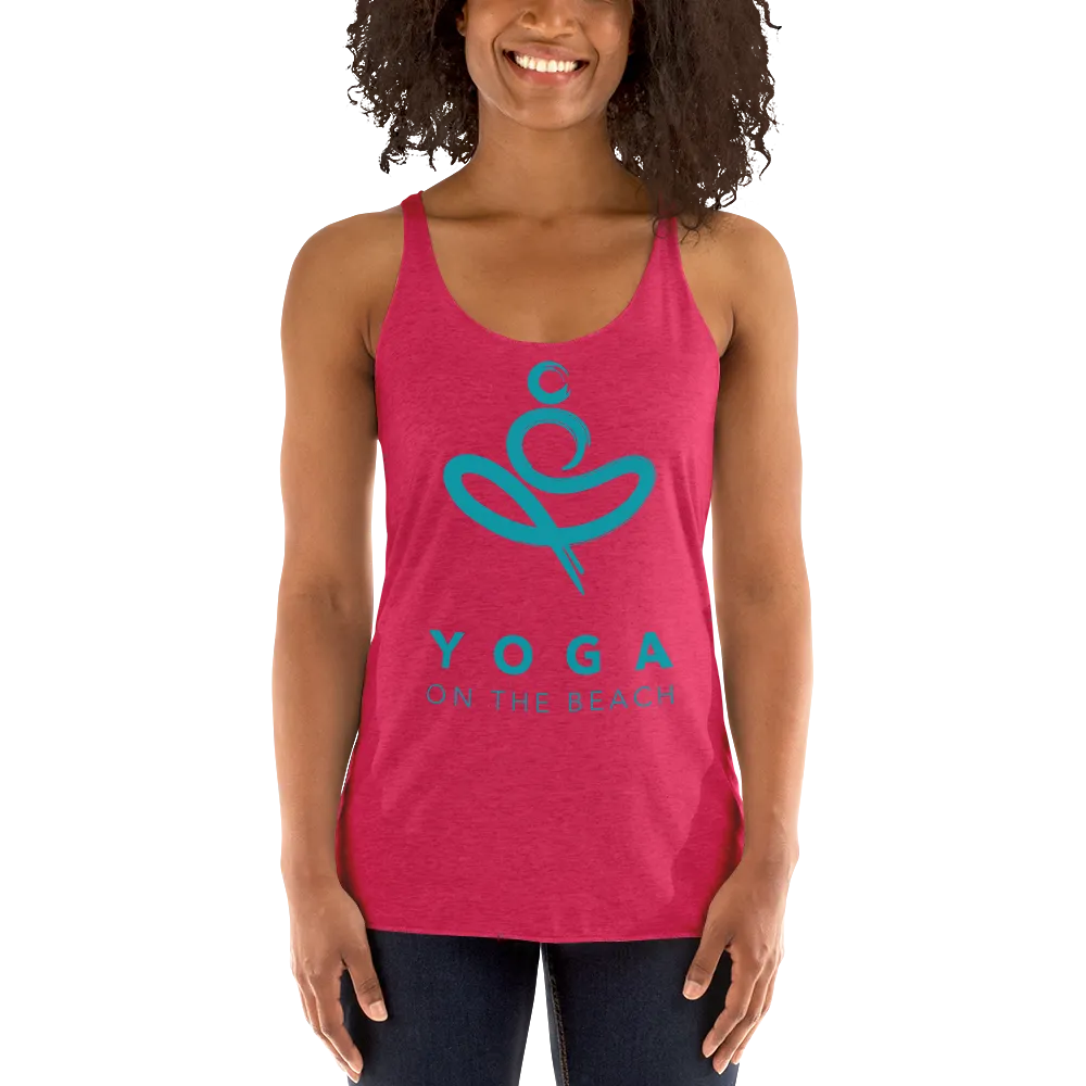 Yoga on the Beach (YOTB) - Women's Racerback Tank (Teal Logo)