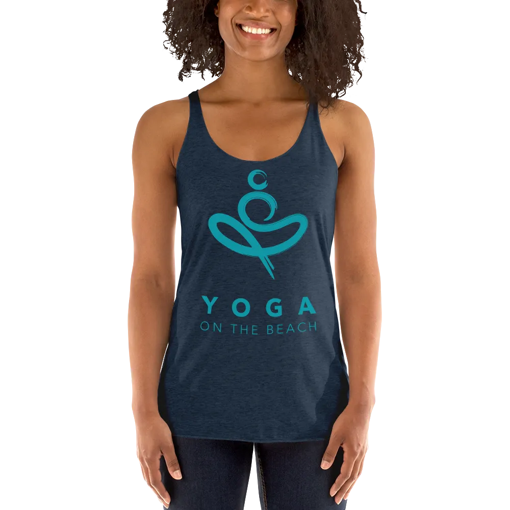 Yoga on the Beach (YOTB) - Women's Racerback Tank (Teal Logo)