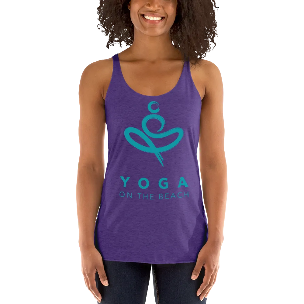 Yoga on the Beach (YOTB) - Women's Racerback Tank (Teal Logo)