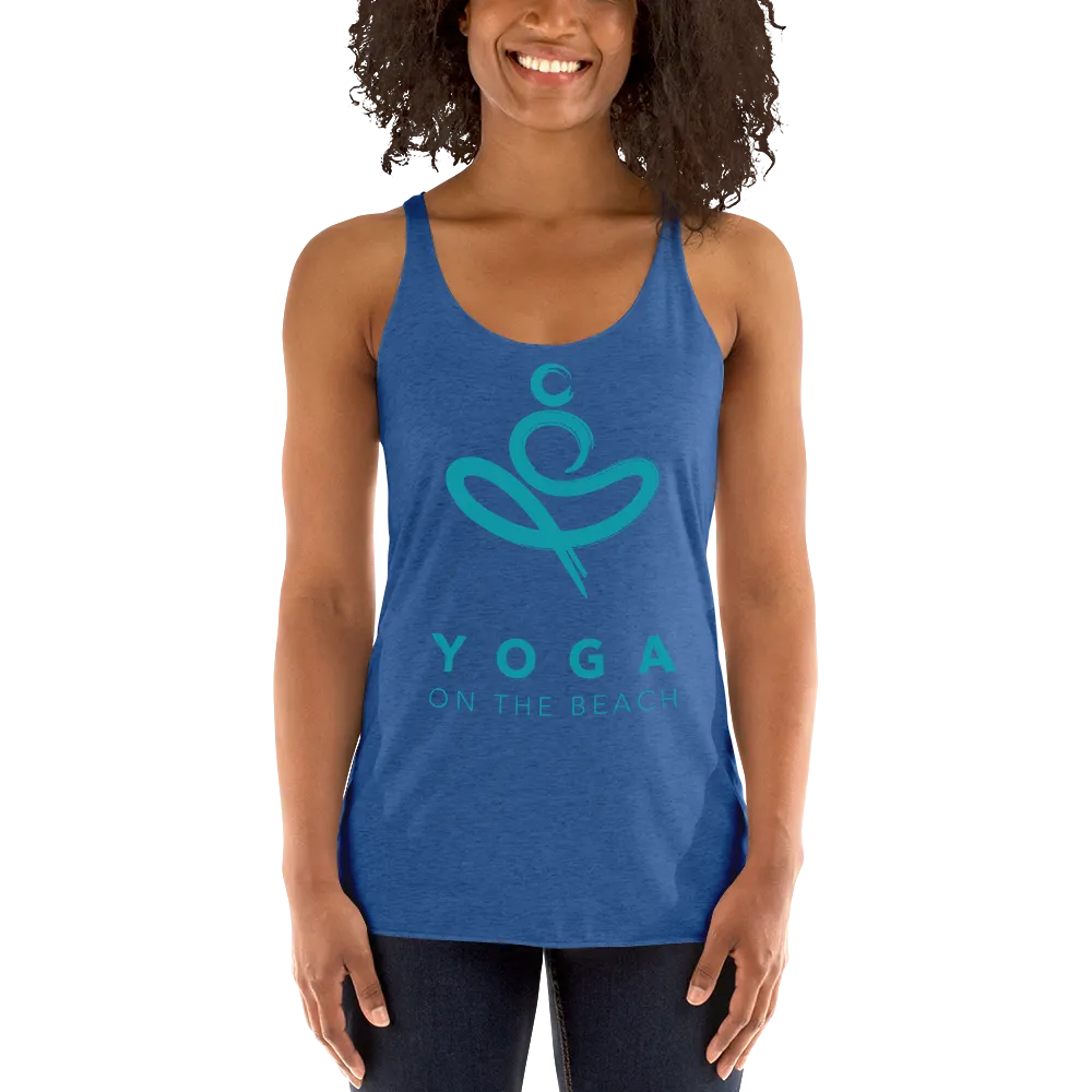 Yoga on the Beach (YOTB) - Women's Racerback Tank (Teal Logo)