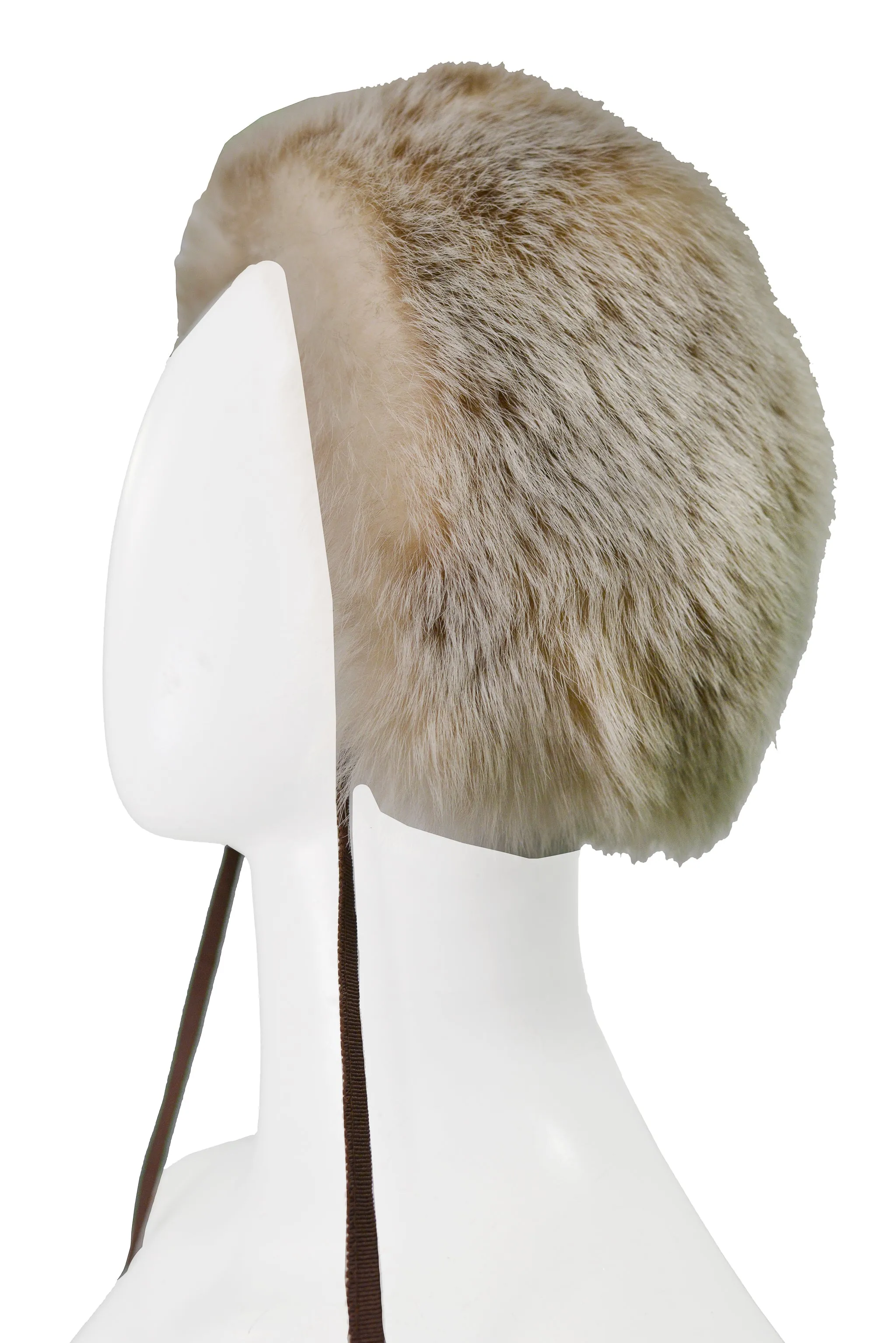 YVES SAINT LAURENT YSL FUR POM POM HAT