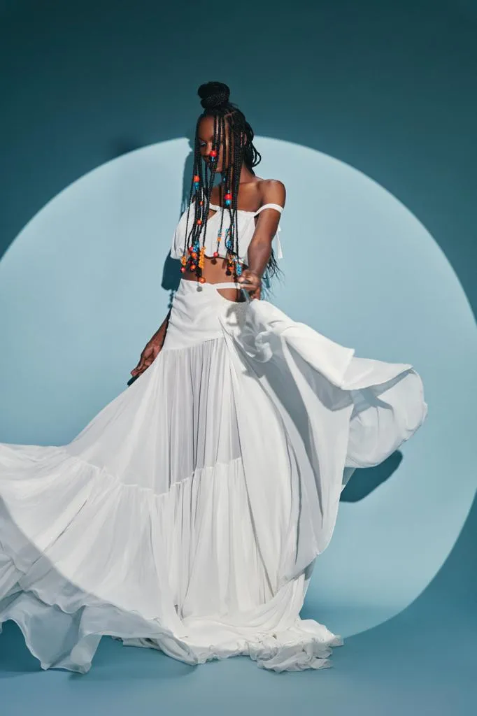 ZG 618 Origenes Embroidered Maxi Skirt